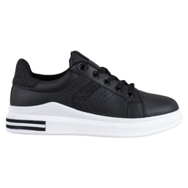 SHELOVET Sneakers med glitterindsatser sort
