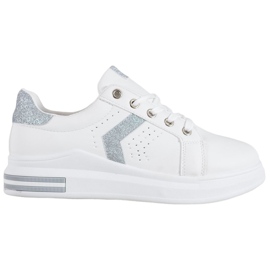 SHELOVET Sneakers med glitterindsatser hvid grå