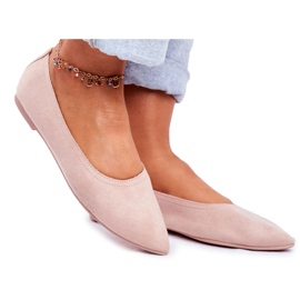 PS1 Eco-ruskind-ballerinaer til kvinder Beige Bellissima