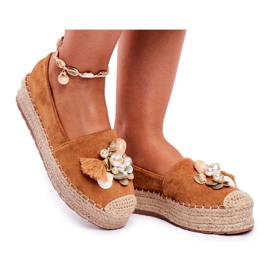 PS1 Kvinders Espadriller på Camel Denver Linen Platform brun