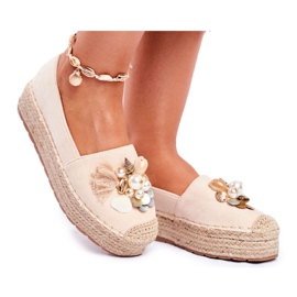 PS1 Kvinders Espadriller På Beige Denver Linen Platform