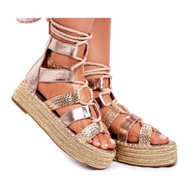 PS1 Kvindesandaler på Espadrilles Golden Eromica Platform gylden