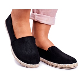 NEWS Kvinders sorte slip-on espadriller