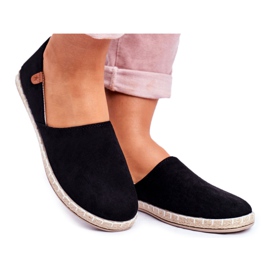 NEWS Kvinders sorte slip-on espadriller