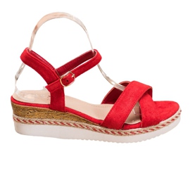 Small Swan Kile sandaler med glitter rød