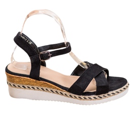 Small Swan Kile sandaler med glitter sort