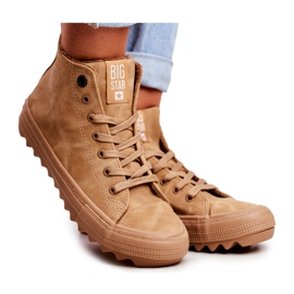 Kvinders sneakers Big Star High Warm Camel GG274072 brun