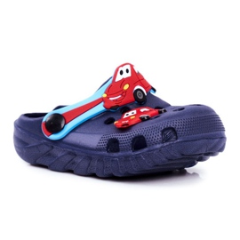 PB2 Tøfler til børn Foam Crocs Navy Blue Cars Bruno marine blå