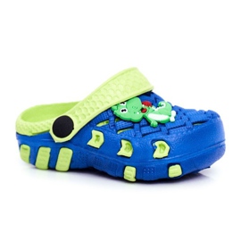 Tøfler til børn Skum Crocs Navy Blue Crocodile Casper blå gul