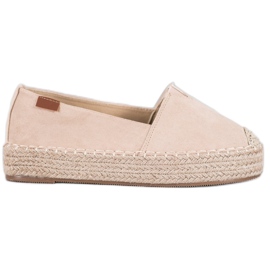 SHELOVET Beige Espadrilles Med ruskind