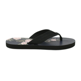 American Club Amerikanske dameskum-flip-flops JP04 sort lyserød