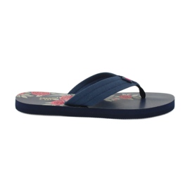 American Club Amerikanske dameskum-flip-flops JP04 rød marine blå