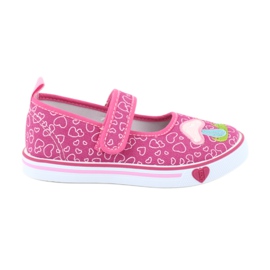 American Club Ballerinas sneakers med velcro TEN15 hjerter blå lyserød grøn