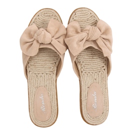 Kvinders beige espadrilletøfler YT-98 Beige Ii Genre