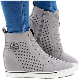 Dame Sneakers Lu Boo High Openwork Grå Xenia