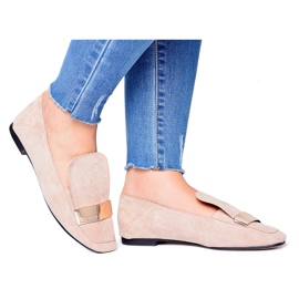Loafers til kvinder med en tallerken Golden Lords Beige Lu Boo Harlem
