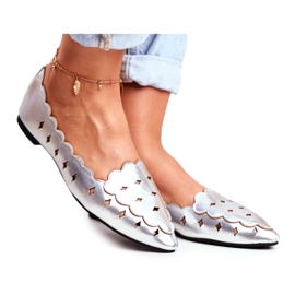 Lu Boo Dame Ballerinas Sølv Metallic Dianna grå