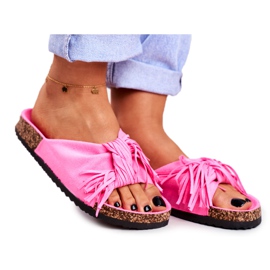 BUGO Kvinders pink Fluo flip -flops på Cork Fringe Marina lyserød