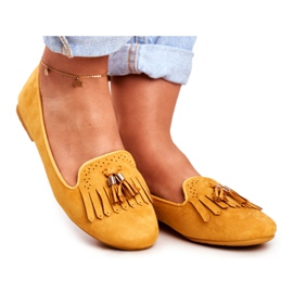 BUGO Dame Loafers Yellow Lords Fringes Therese gul