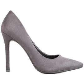 Small Swan Suede pumps på en hæl grå