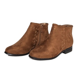 Suede Booties Chelsea støvler 100-602 Camel brun
