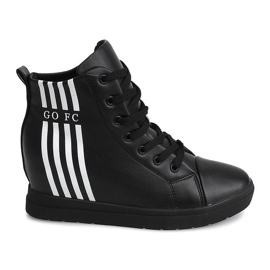 Moderigtige simple sneakers GFA98 sort hvid