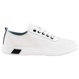 SHELOVET Åbne sneakers med øko -læder hvid