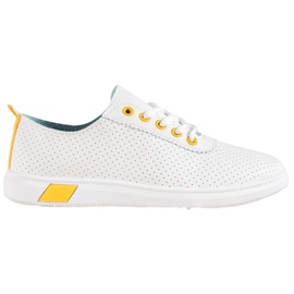 SHELOVET Åbne sneakers med øko -læder hvid