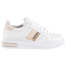 SHELOVET Sneakers med ruskindindsatser hvid