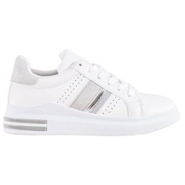 SHELOVET Sneakers med ruskindindsatser hvid