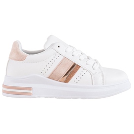 SHELOVET Sneakers med ruskindindsatser hvid