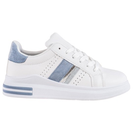 SHELOVET Sneakers med ruskindindsatser hvid