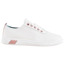 SHELOVET Åbne sneakers med øko -læder hvid