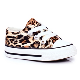 FRROCK Børnesneakers Brun skinnende leopard Berni