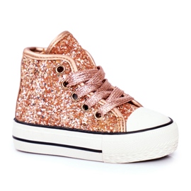 FRROCK Børnesneakers High Shiny Golden Ally gylden