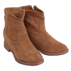 Ankelstøvler med en skjult beige kile NC981 Khaki
