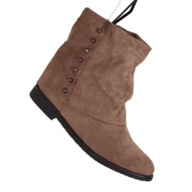Støvler på en skjult beige kile ST-03P Khaki brun