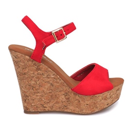 Wedge Sandals Cork 5H5654 Rød