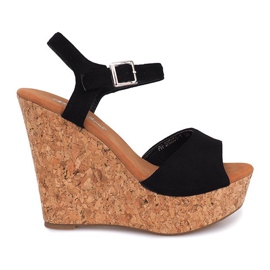 Wedge Sandals Cork 5H5654 Sort