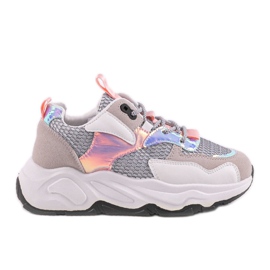 Hvide sneakers med pink RAL-63 skær lyserød