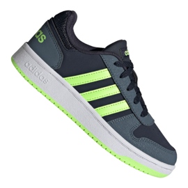 Adidas Hoops 2.0 Jr FW3171 sko sort marine blå grøn