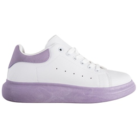 SHELOVET Sneakers på den lilla platform hvid violet