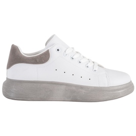 SHELOVET Sneakers på den grå platform hvid