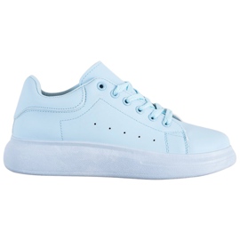 SHELOVET Blå sneakers på platformen