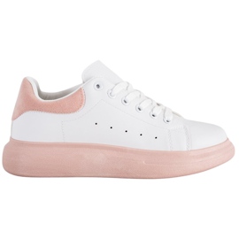 SHELOVET Sneakers på en pulverplatform hvid lyserød