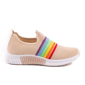 Beige sports-slip-on sko BS30 brun flerfarvet
