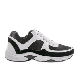 Hvide fashionable sports sneakers lavet af øko-læder CH005 sort