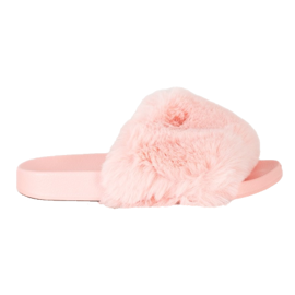 Bona Moderigtige flip-flops med pels lyserød