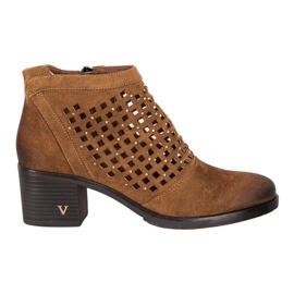 VINCEZA openwork støvler brun