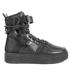 Sorte flade sneakers Y-026